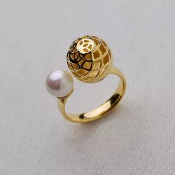 Anel Dourado Aberto em Metal