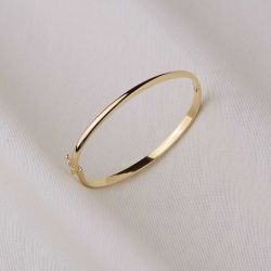 Pulseira Dourada Bracelete Aro em Metal