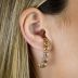 Brinco Ear Hook Dourado em Metal