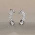 Brinco Rodio Ear Cuff Cravejado com Zircônias Cristais