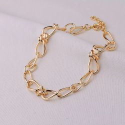 Colar dourado elos em metal 40+5cm