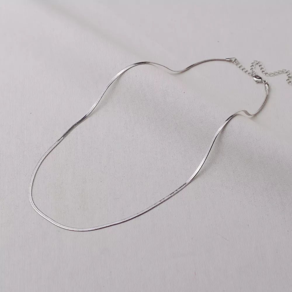 Colar Ródio em Metal 45+10cm