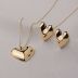 Conjunto Brincos e Colar Dourado em Metal 47+5cm