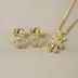 Conjunto Dourado Brinco e Colar Ursinho Cravejado com Zircônias 35cm