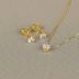 Conjunto Dourado Brinco e Colar Ponto de Luz em Coração Zircônias Cristais 40+5cm