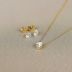 Conjunto Dourado Brinco e Colar Ponto de Luz Gota Zircônia Cristal 45cm