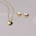 Conjunto Dourado Coração em Metal 45+3cm