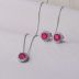 Conjunto Ródio Brinco e Colar Redondo Cravejado com Zircônias Cristais e Fusion Rosa 40+5cm