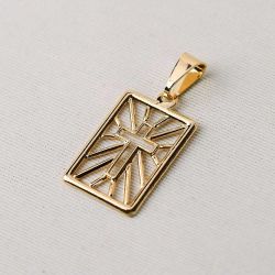 Pingente Dourado Masculina Cruz em Metal