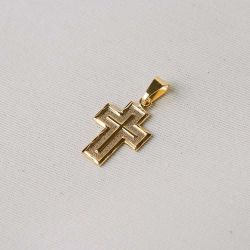 Pingente Dourado Cruz em Metal