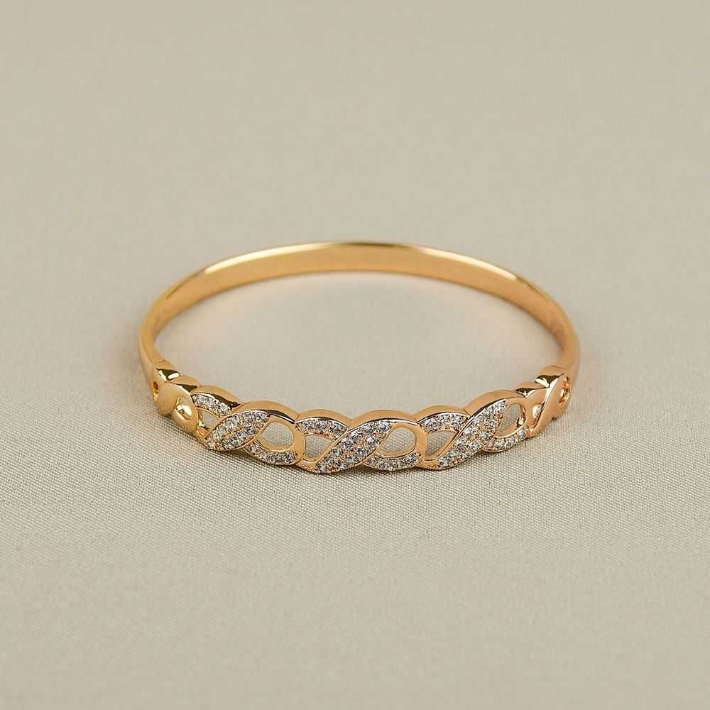 Pulseira Bracelete Rose Cravejada com Zircônias Cristais