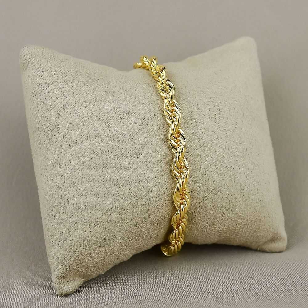 Pulseira Dourada Cordão Baiano 5,5mm 21cm