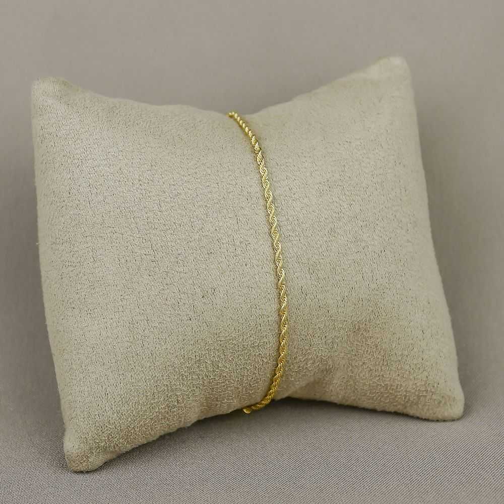 Pulseira Dourado Infantil Cordão Baiano 1,7mm em Metal 15cm