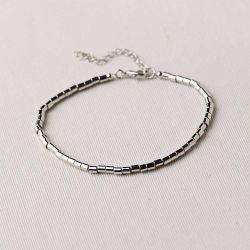 Pulseira Ródio Canutinhos em Metal 19+3cm